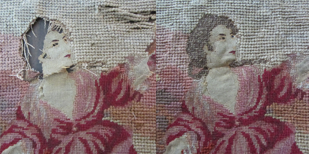 Needlepoint and petit point work, destroyed by dry cleaning
