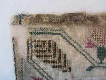 Skala used to mount linen sampler. Delicate and strong, the skala will ensure the sampler stays in place.