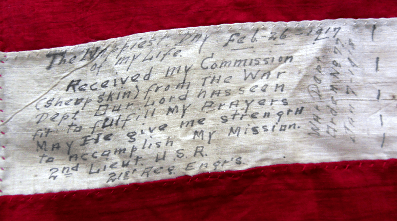 “The Happiest Day of my Life , Feb.26, 1917. Received my Commission (sheepskin) from the War Dept. Our Lord has seen fit to fulfill my prayers. May He give me strength to accomplish my mission..”