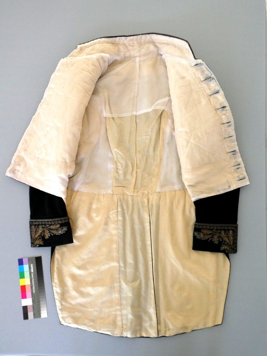 jacket fully open during textile restoration